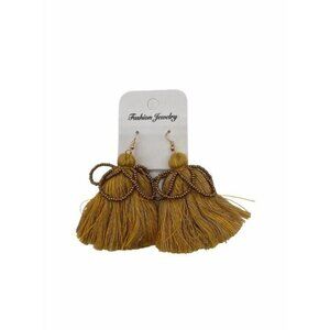 Bohemian Yellow Fringe Tassel Beaded Earrings Womens Long Dangle Drop‎ Fashion